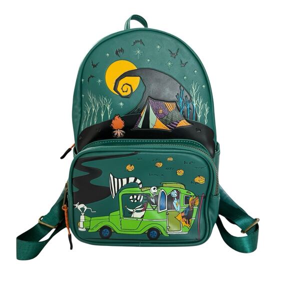 Disney Her Universe Nightmare Before Christmas Mini Backpack 12" x 9" Green Camp - Picture 1 of 9